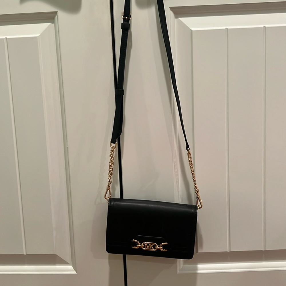 MICHAEL KORS Black leather Heather bag